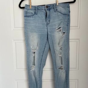High Rise Jegging Crop Ripped
